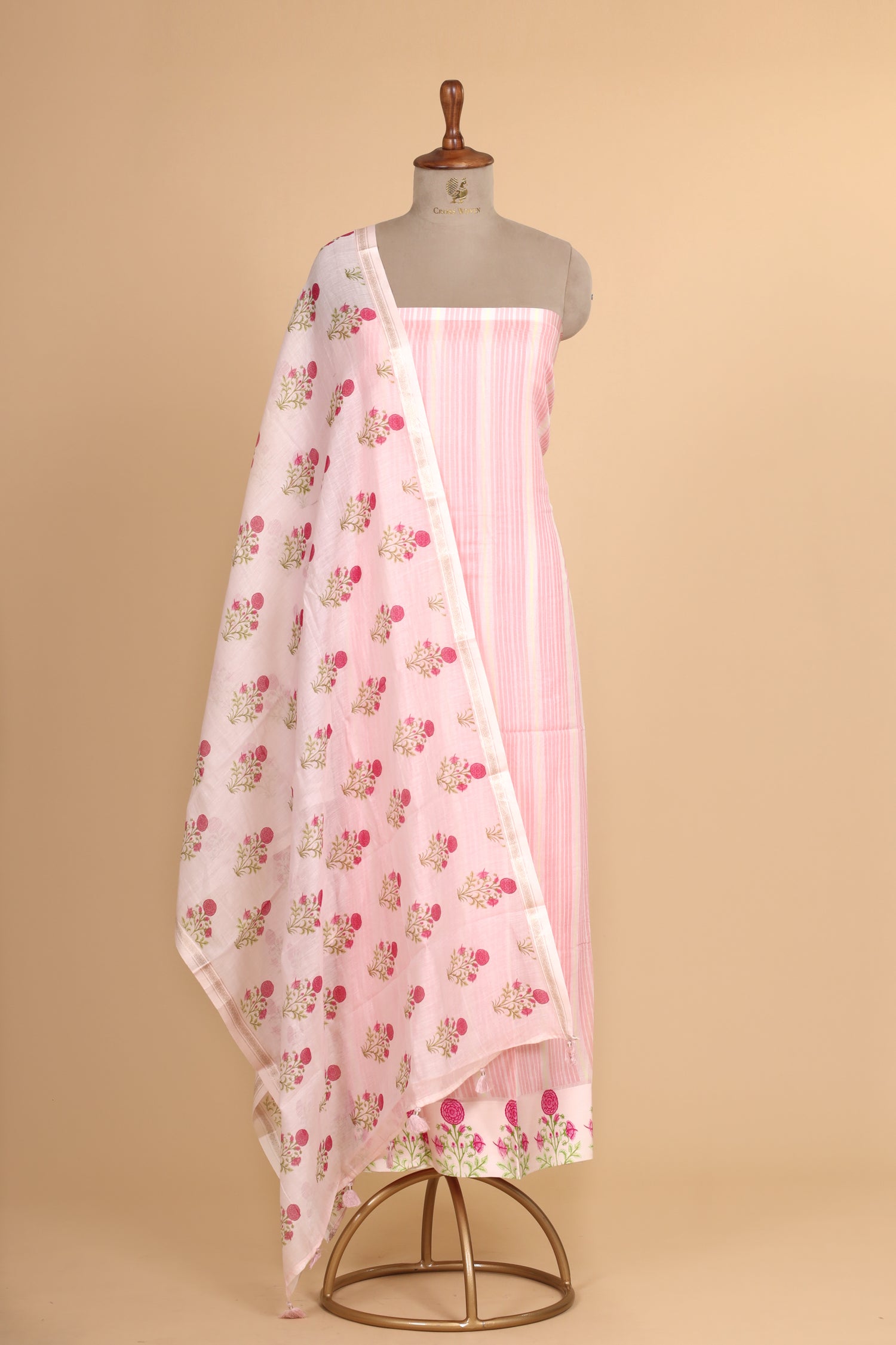 Pastel Pink Pure Mul Cotton Suit Set