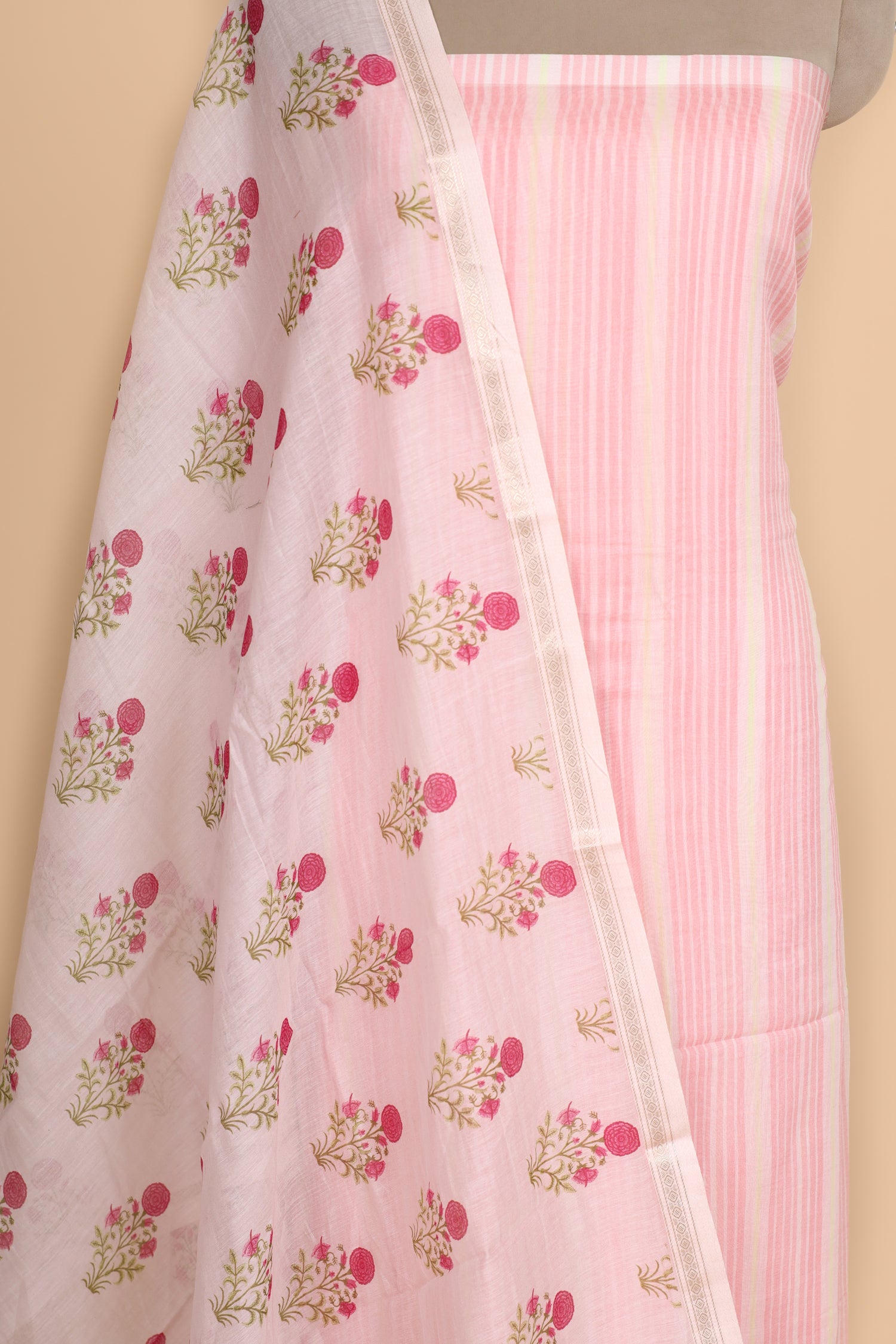 Pastel Pink Pure Mul Cotton Suit Set