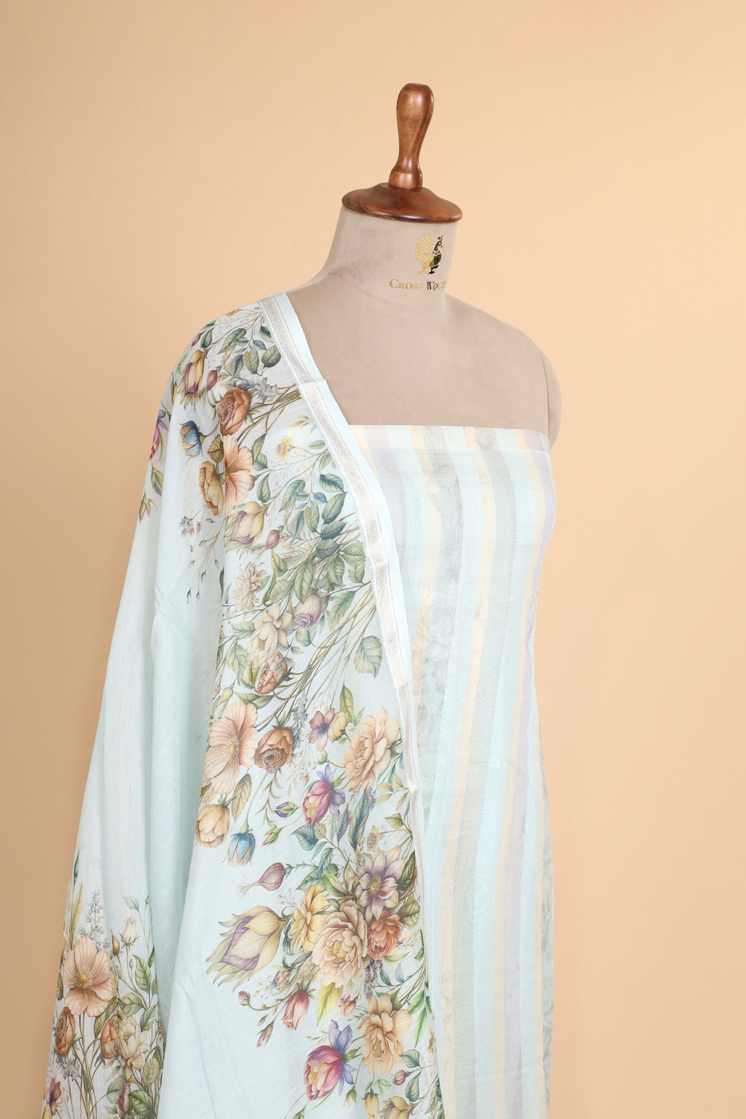 Pastel Blue Pure Mul Cotton Suit Set