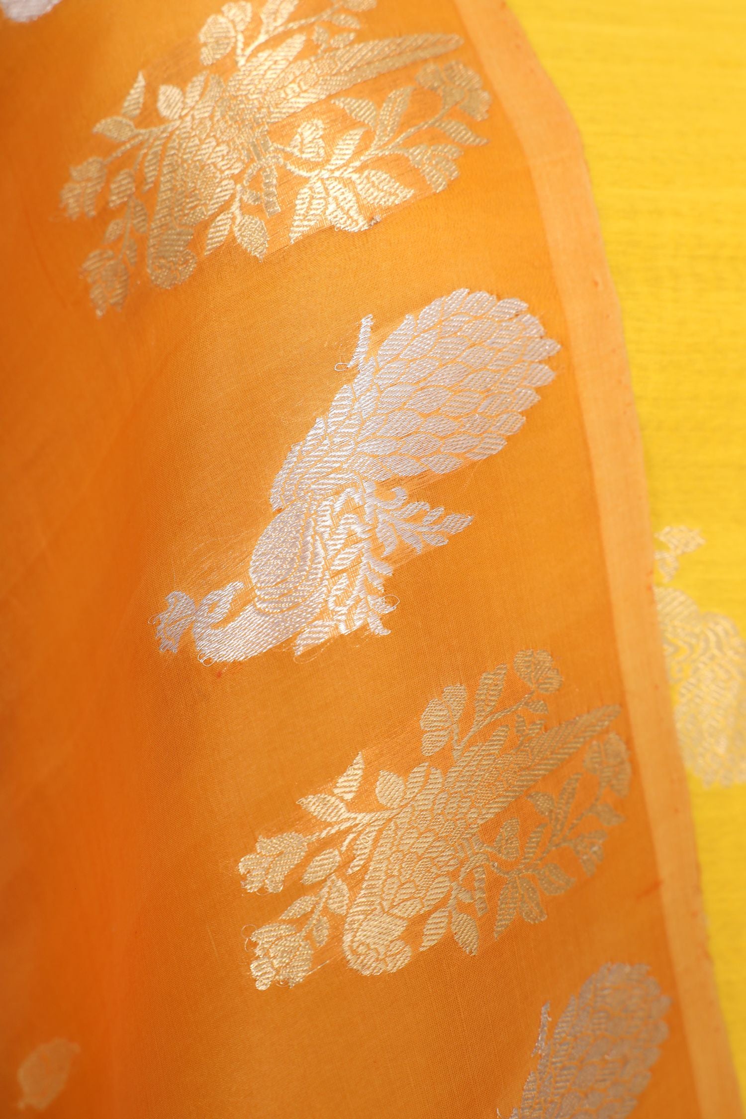 Sunshine Yellow Premium Cotton Banarasi Suit With Organza Dupatta