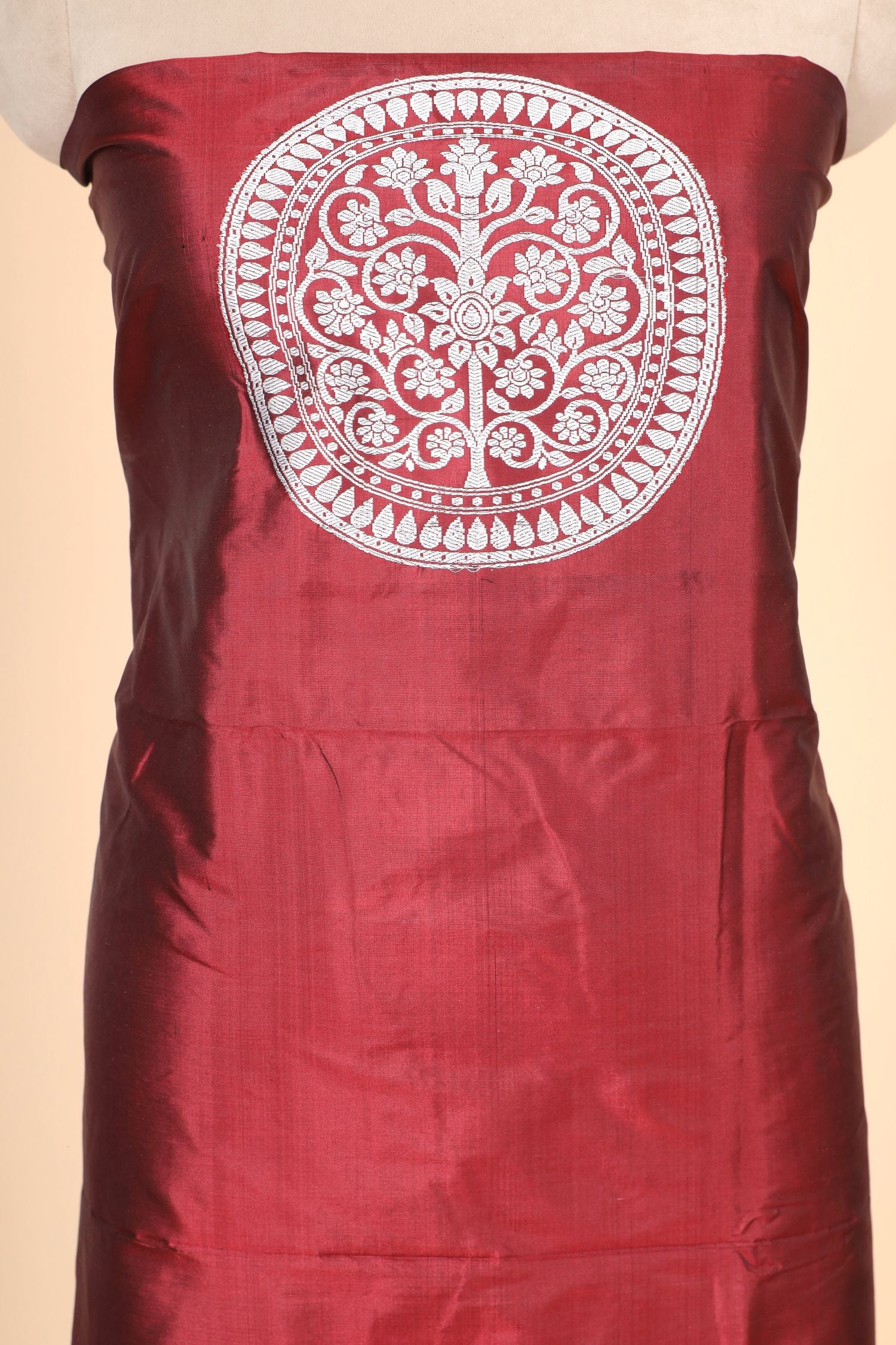 Deep Maroon Katan Silk Co-ord Set