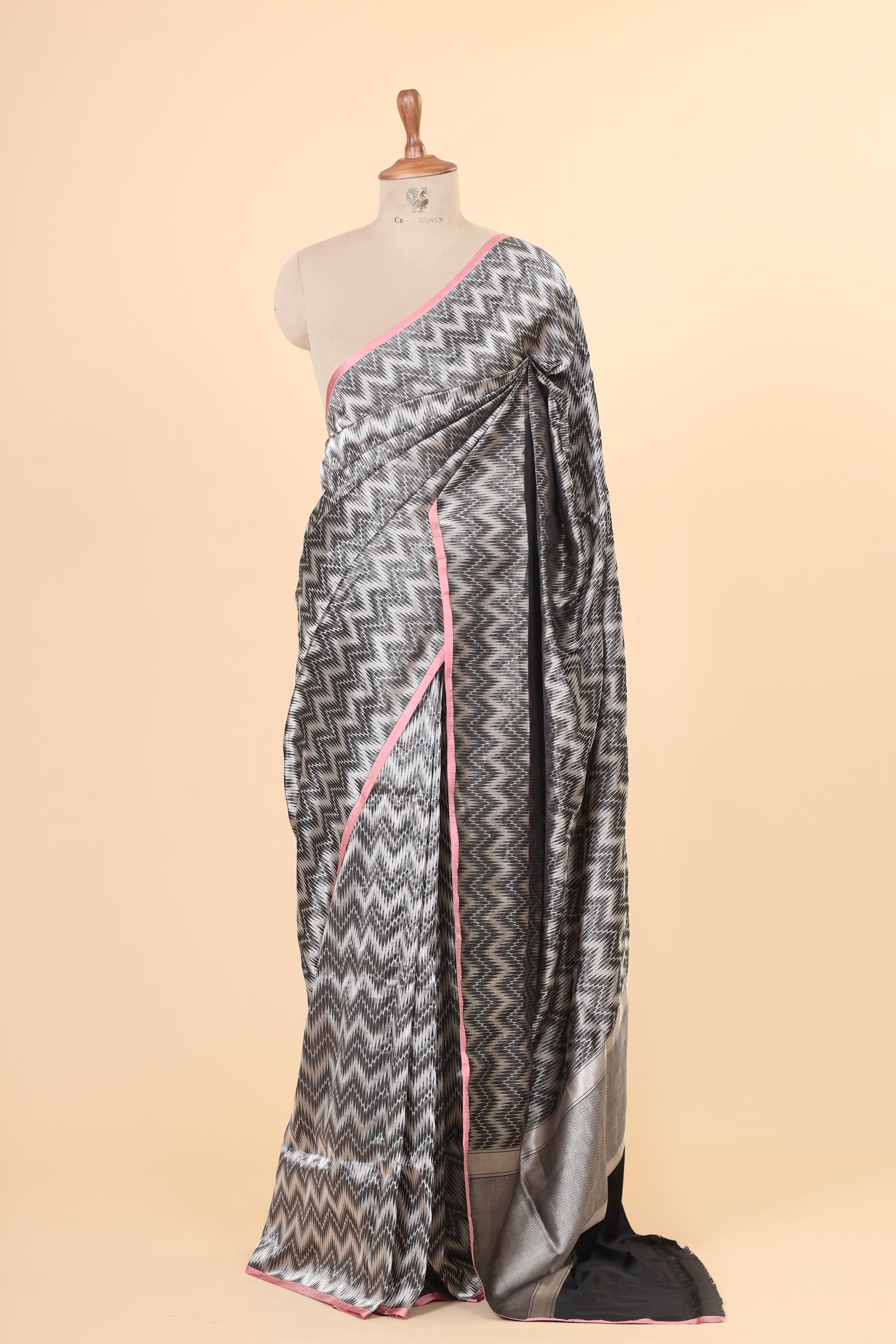 Black Handwoven Pure Banarasi Katan Silk Saree