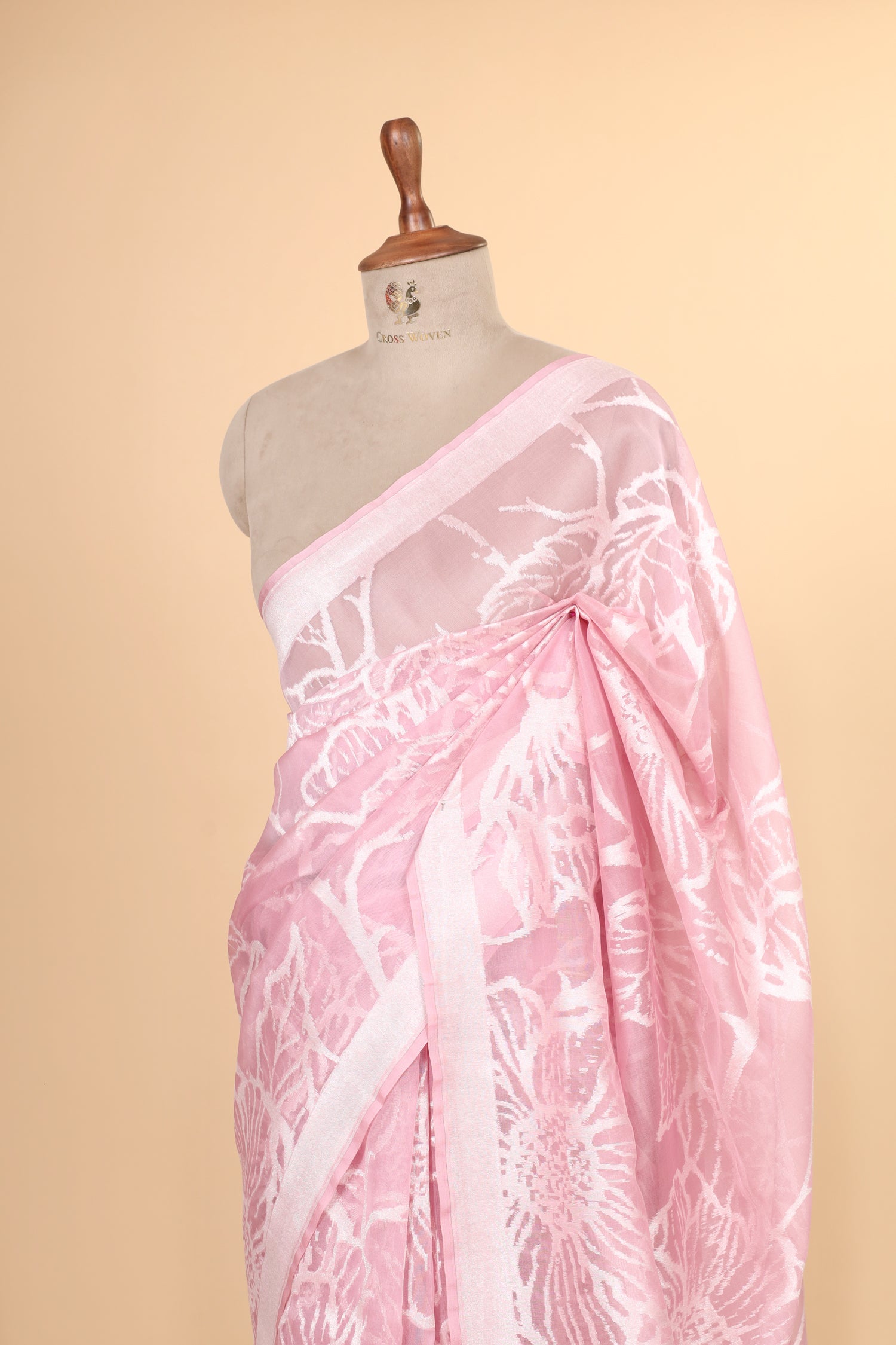 Pastel Pink Organza Silk Saree