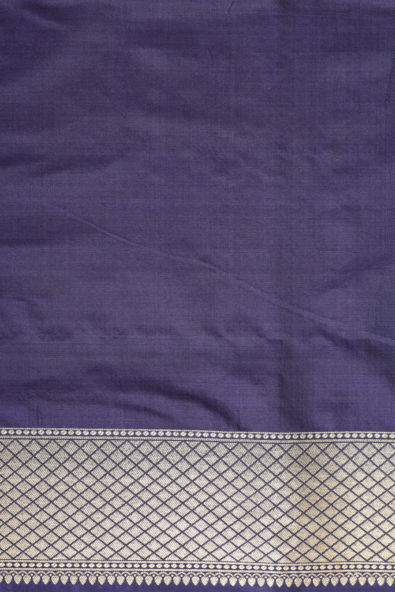 Navy Blue Shikarghah Handwoven Pure Banarasi Katan Silk Saree