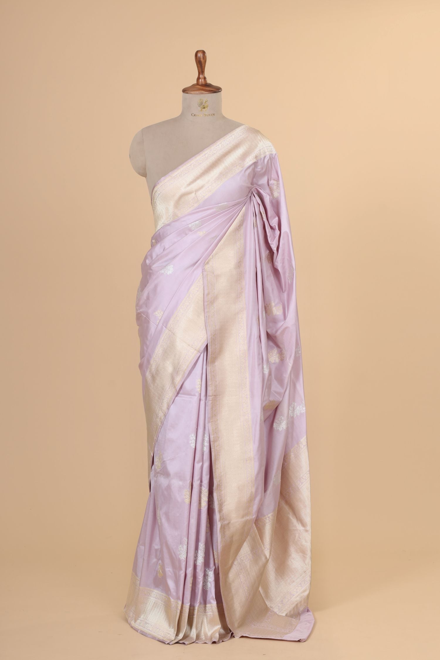 Lilac Handwoven Pure Banarasi Katan Silk Saree