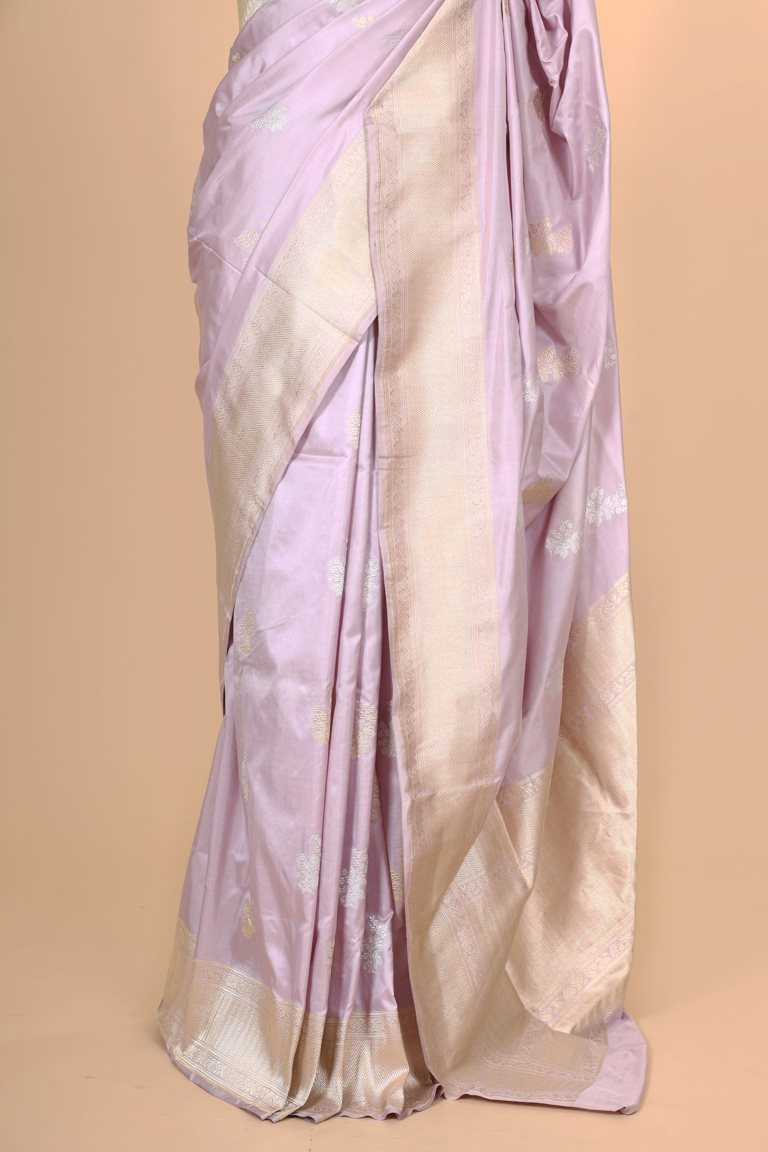 Lilac Handwoven Pure Banarasi Katan Silk Saree