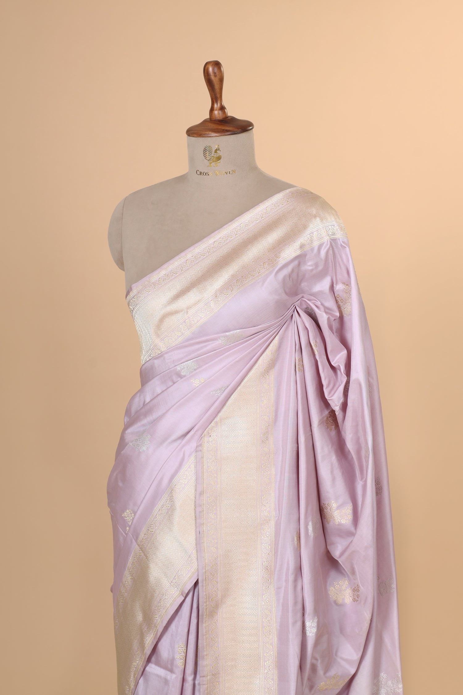 Lilac Handwoven Pure Banarasi Katan Silk Saree