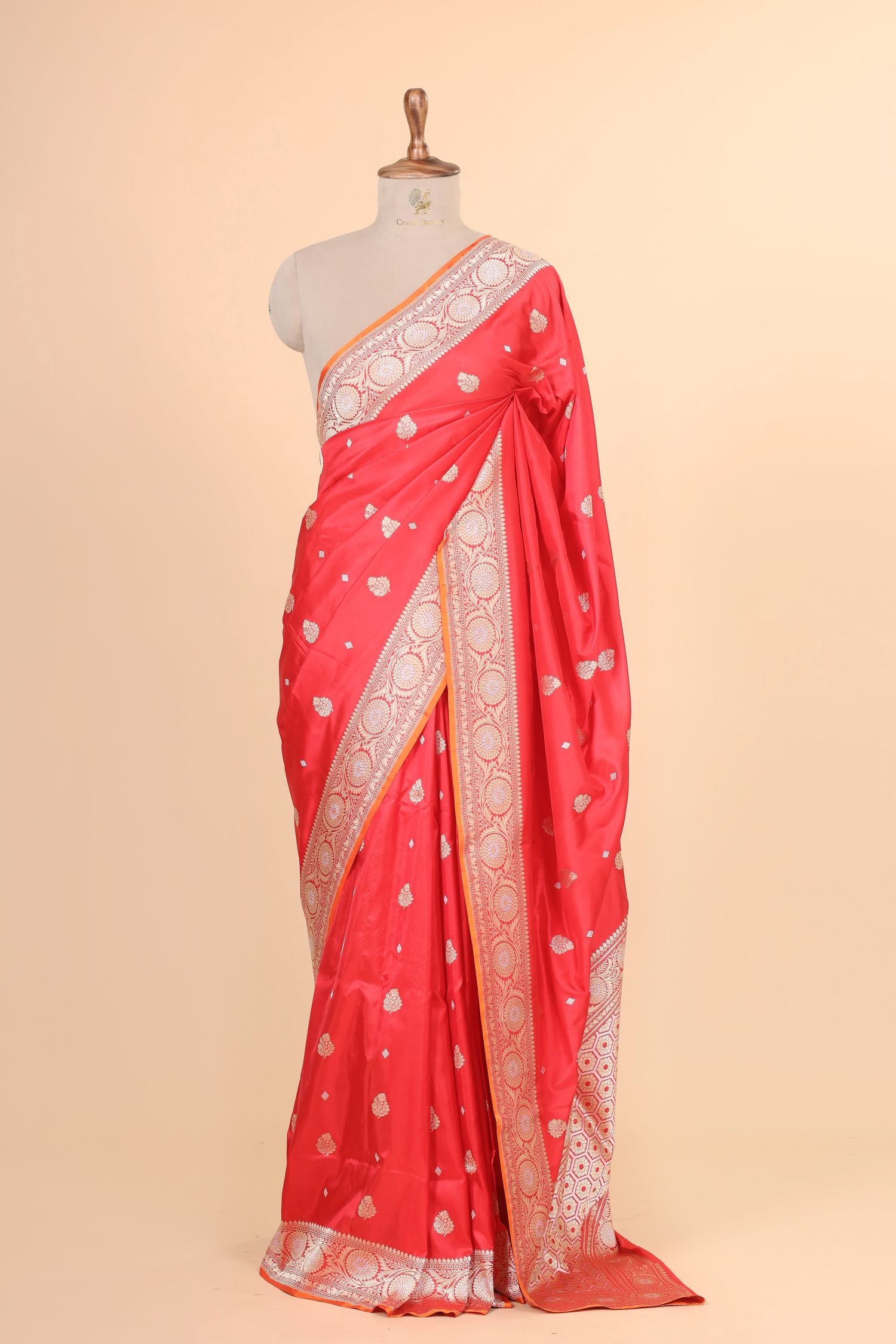 Red Handwoven Pure Banarasi Katan Silk Saree