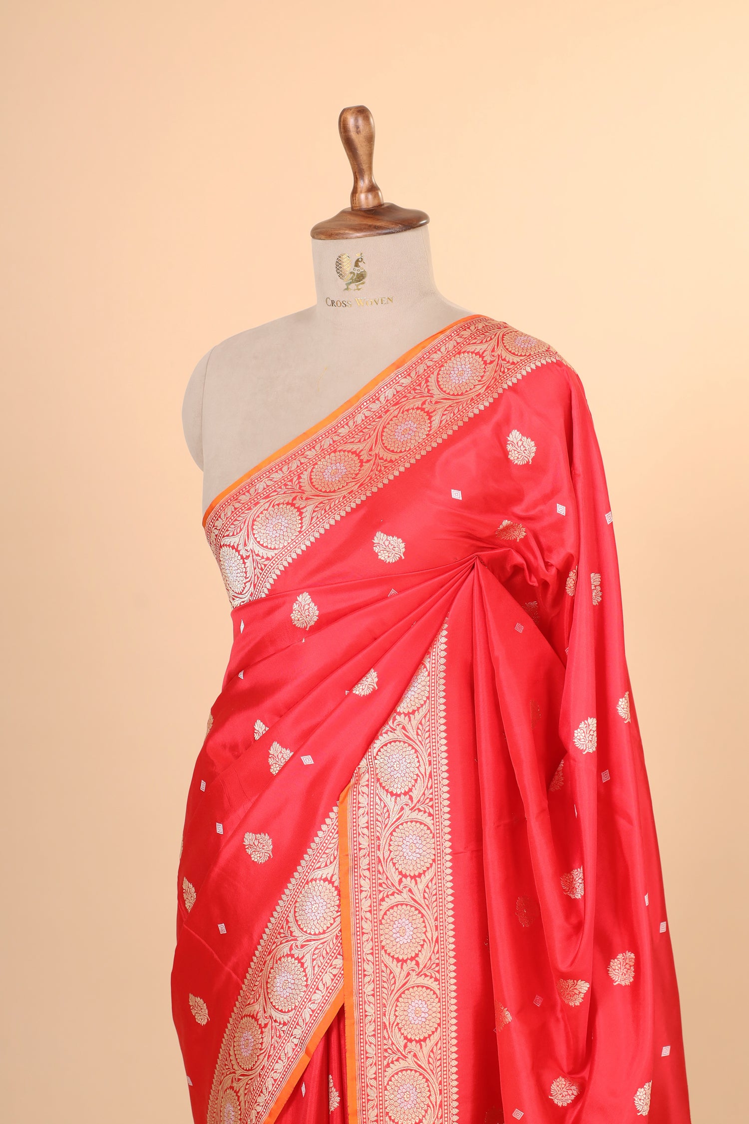 Red Handwoven Pure Banarasi Katan Silk Saree