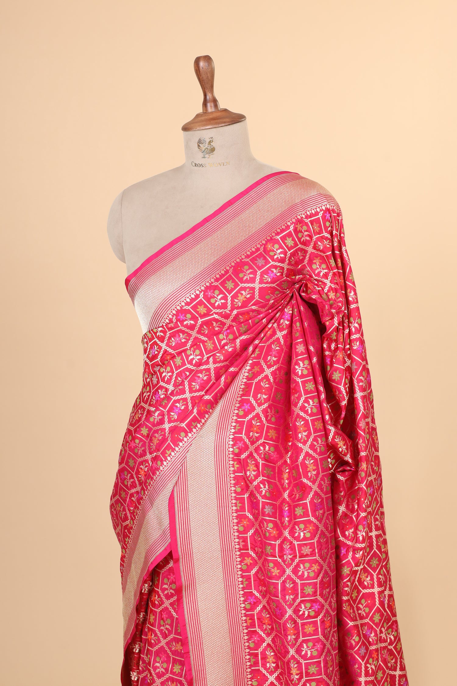 Rani Pink Handwoven Pure Banarasi Katan Silk Saree