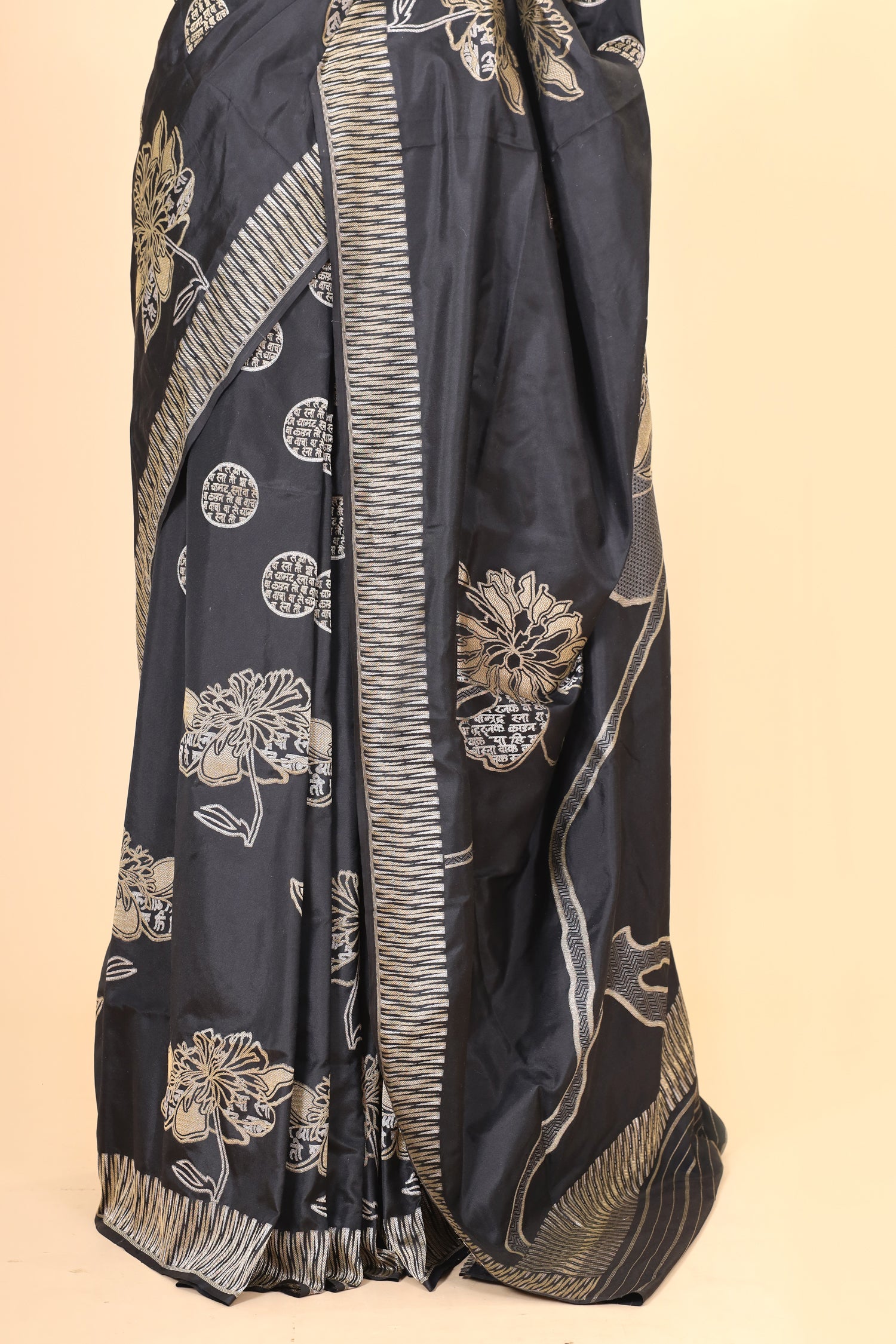 Black Handwoven Pure Banarasi Katan Silk Saree