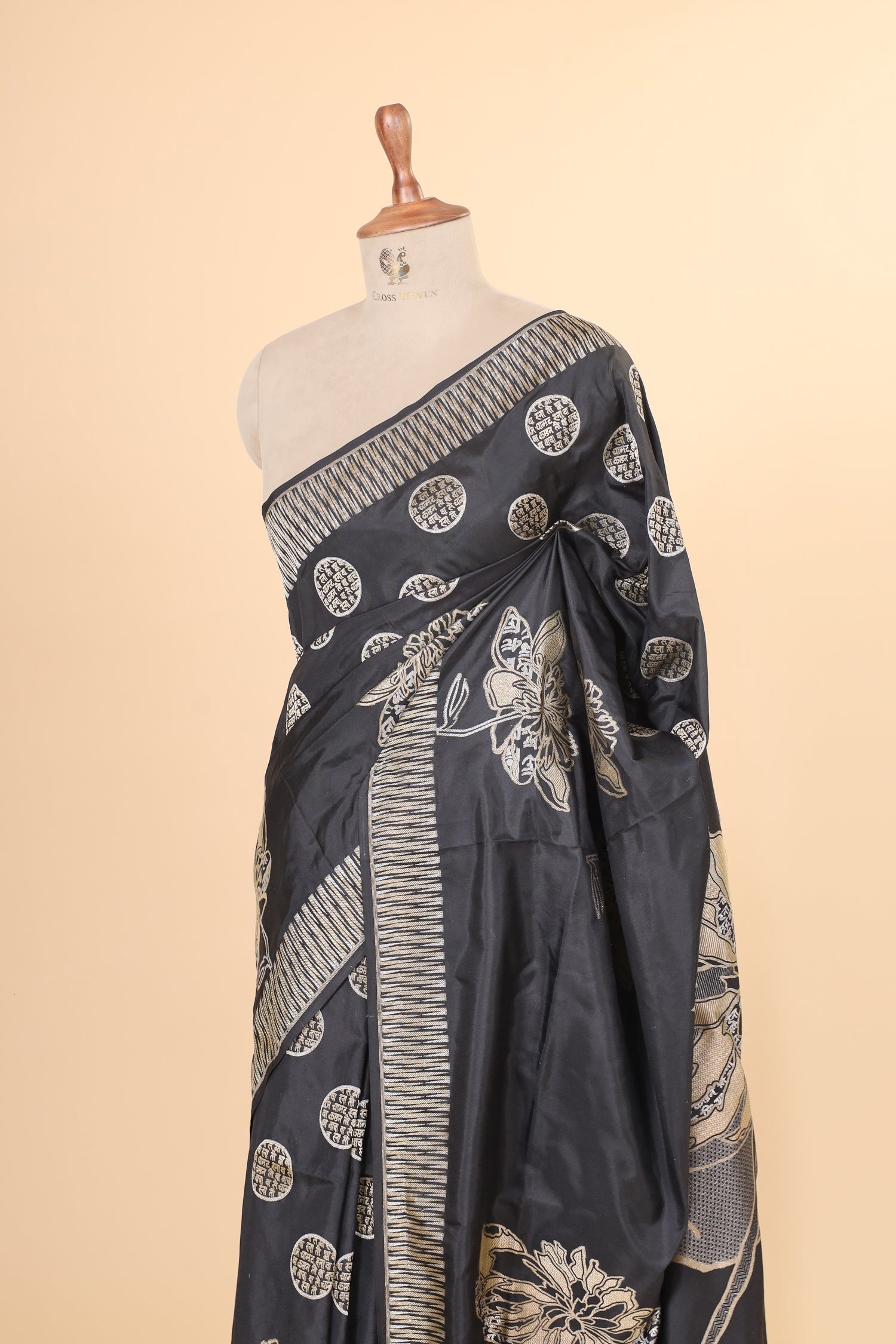 Black Handwoven Pure Banarasi Katan Silk Saree