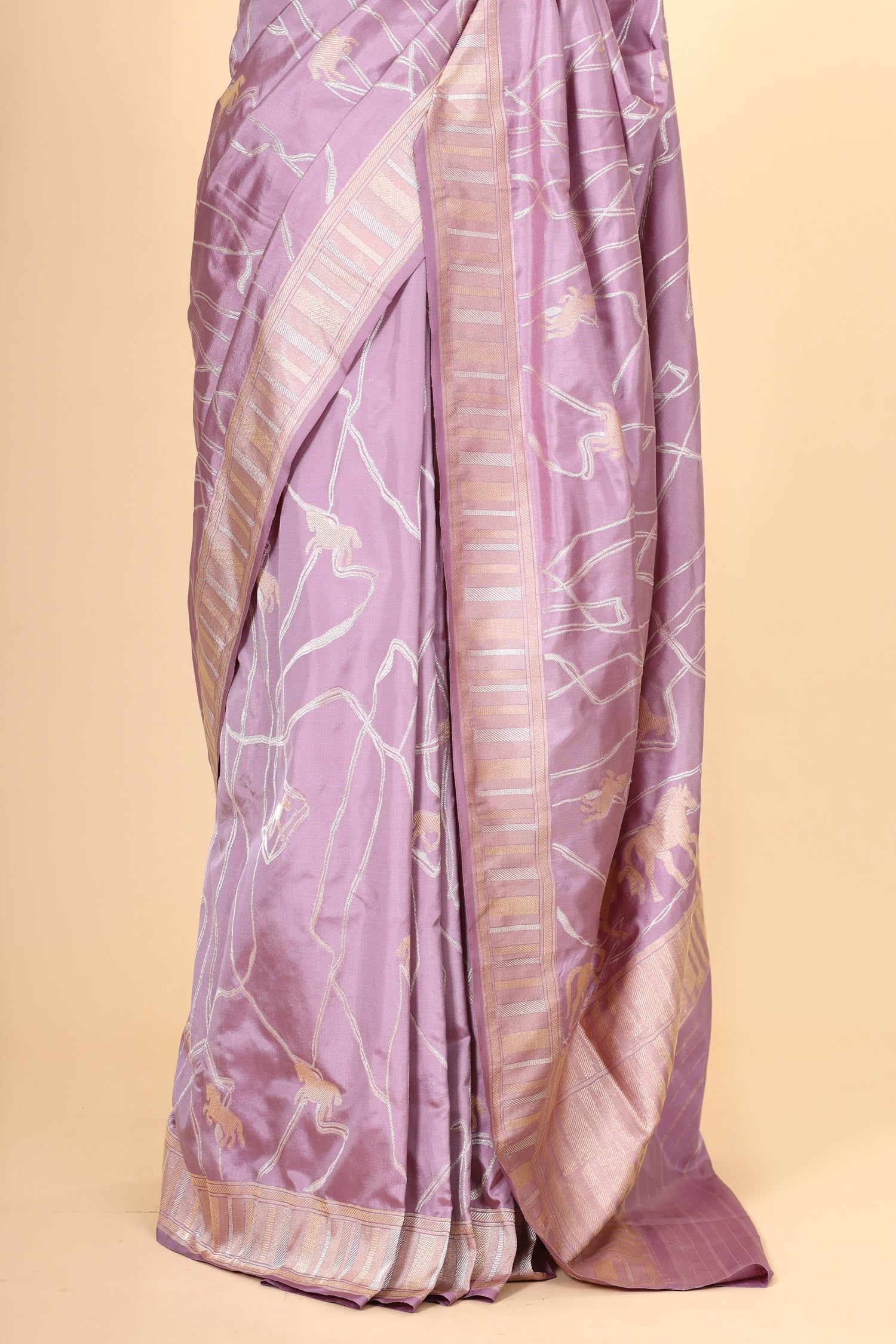 Lavender Handwoven Pure Banarasi Katan Silk Saree