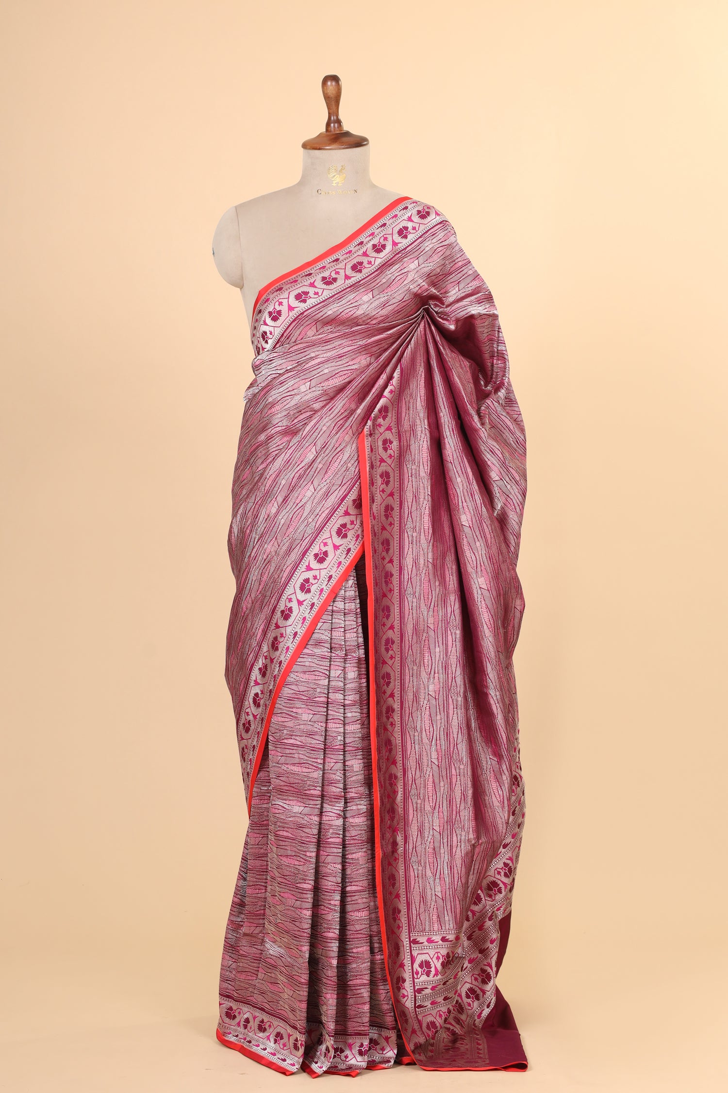 Magenta Handwoven Pure Banarasi Katan Silk Saree