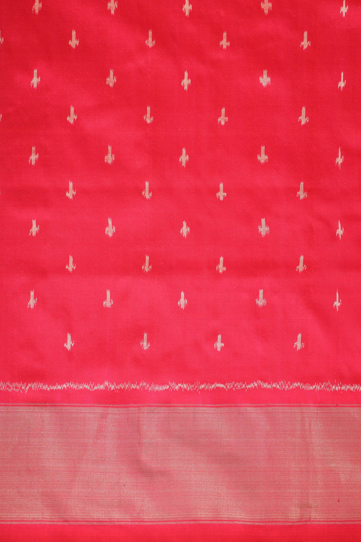 Red Pure Katan Silk Patola Saree with Geometric Ikat-Inspired Motifs