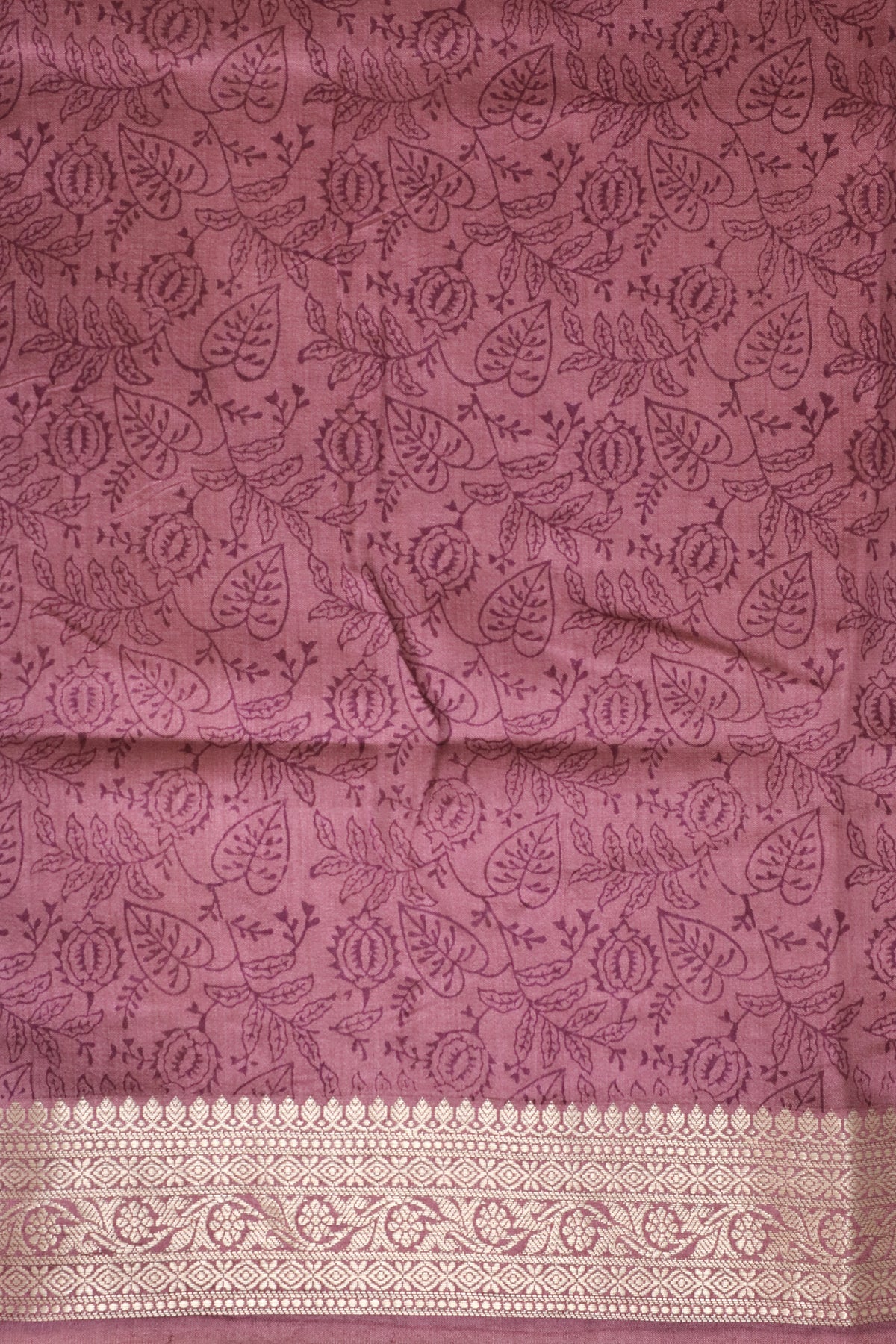 Pink Rangkat Handbrush Pure Chiniya Silk Saree