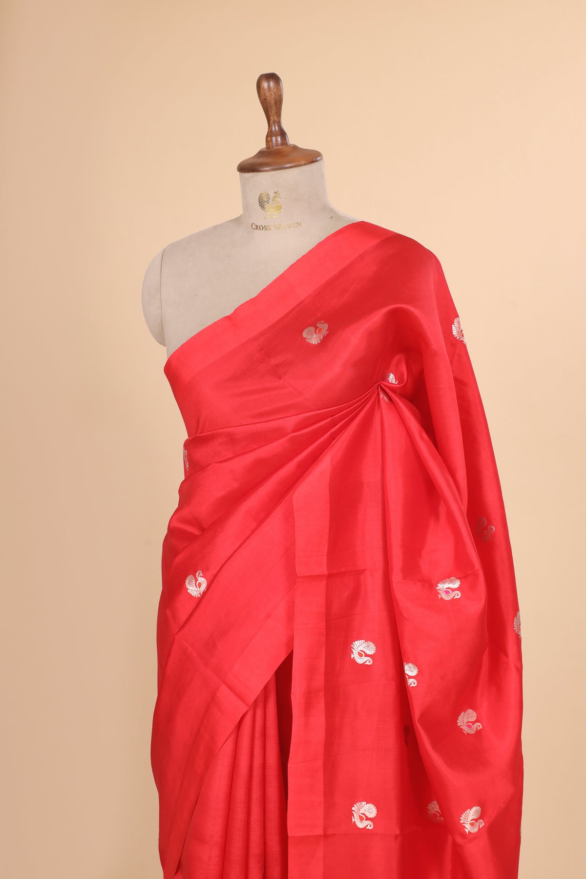 Red Handwoven Pure Banarasi Soft Silk Saree