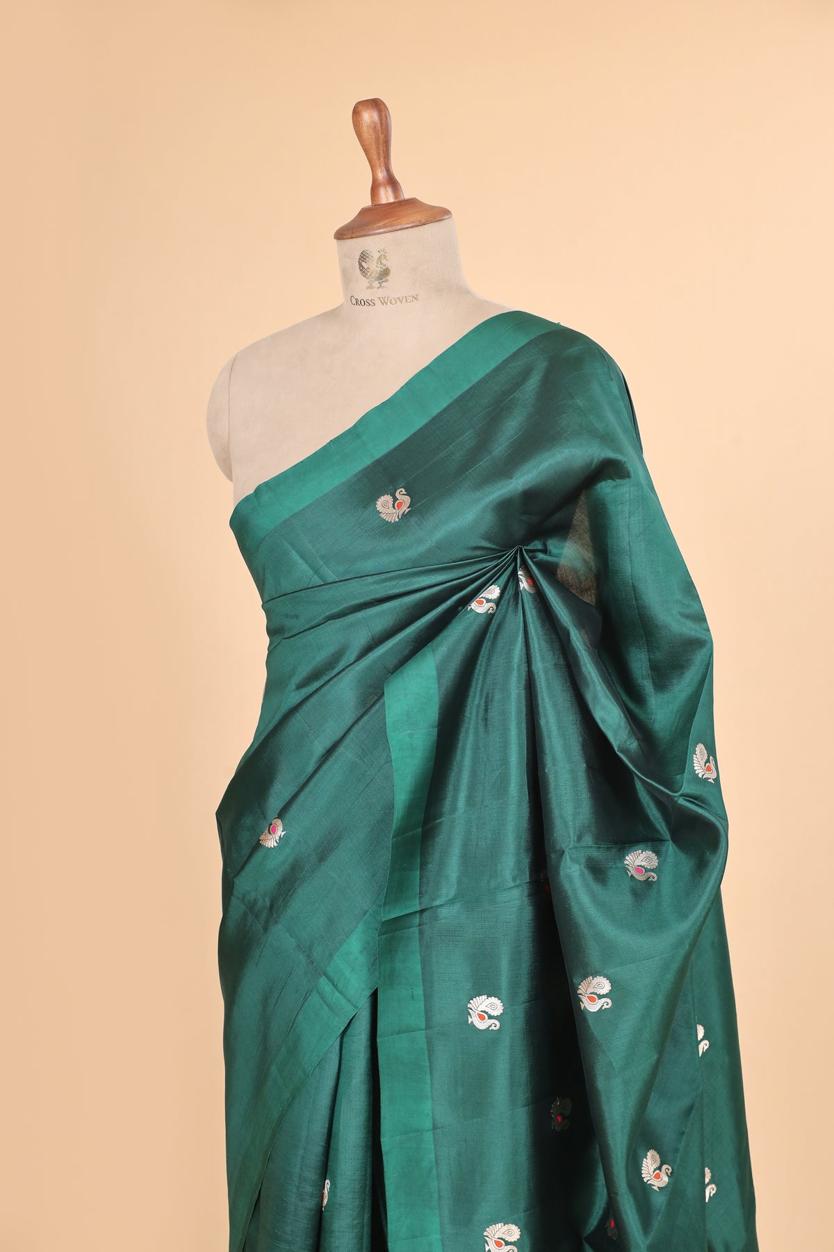 Emerald Green Handwoven Pure Banarasi Soft Silk Saree