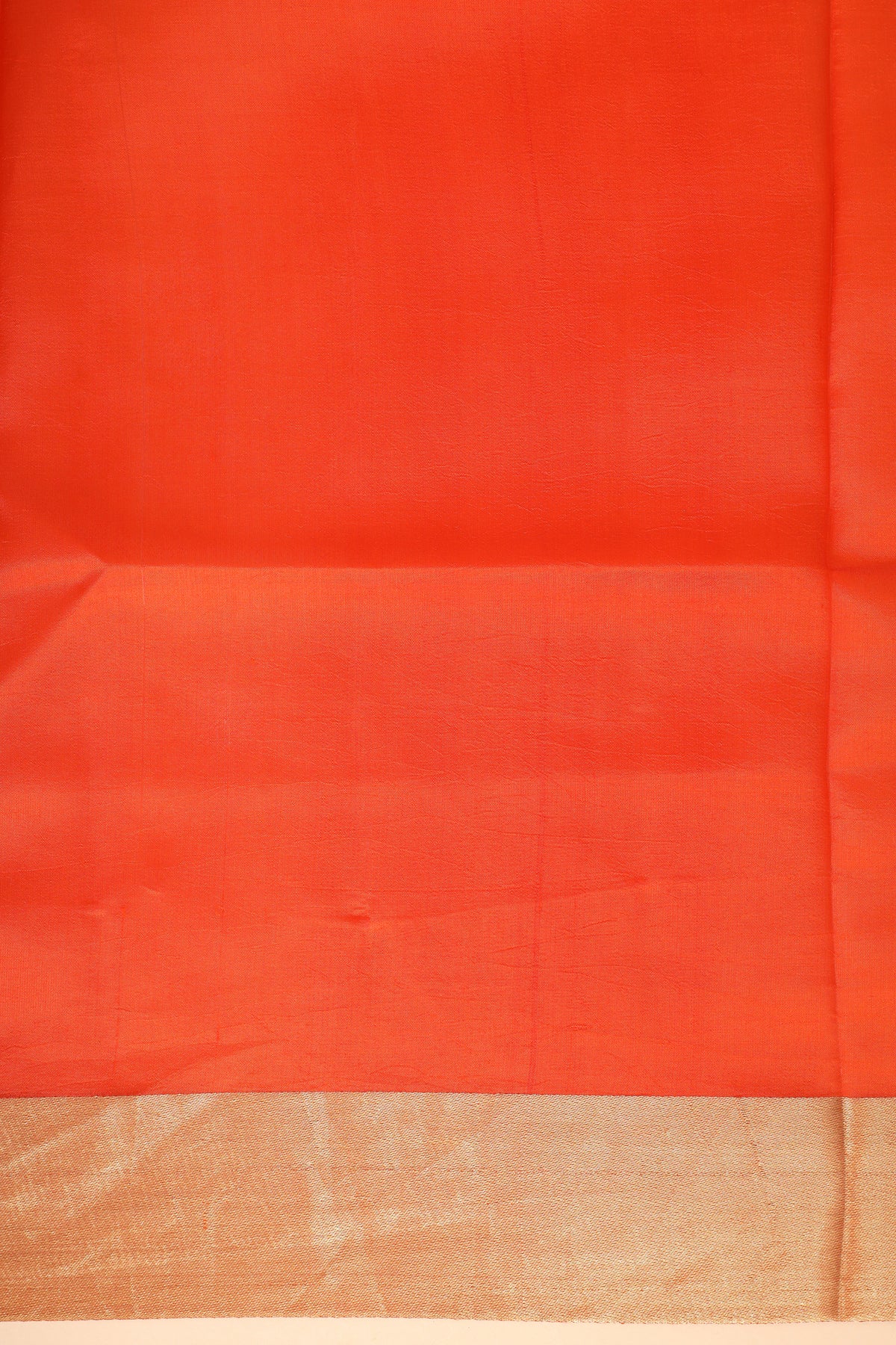Orange Plain Handwoven Pure Banarasi Soft Silk Saree