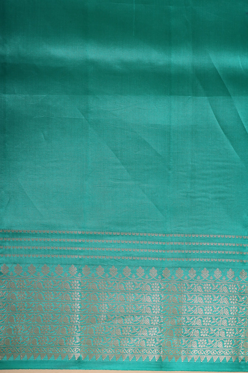 Aqua Blue Pure Soft Silk Saree