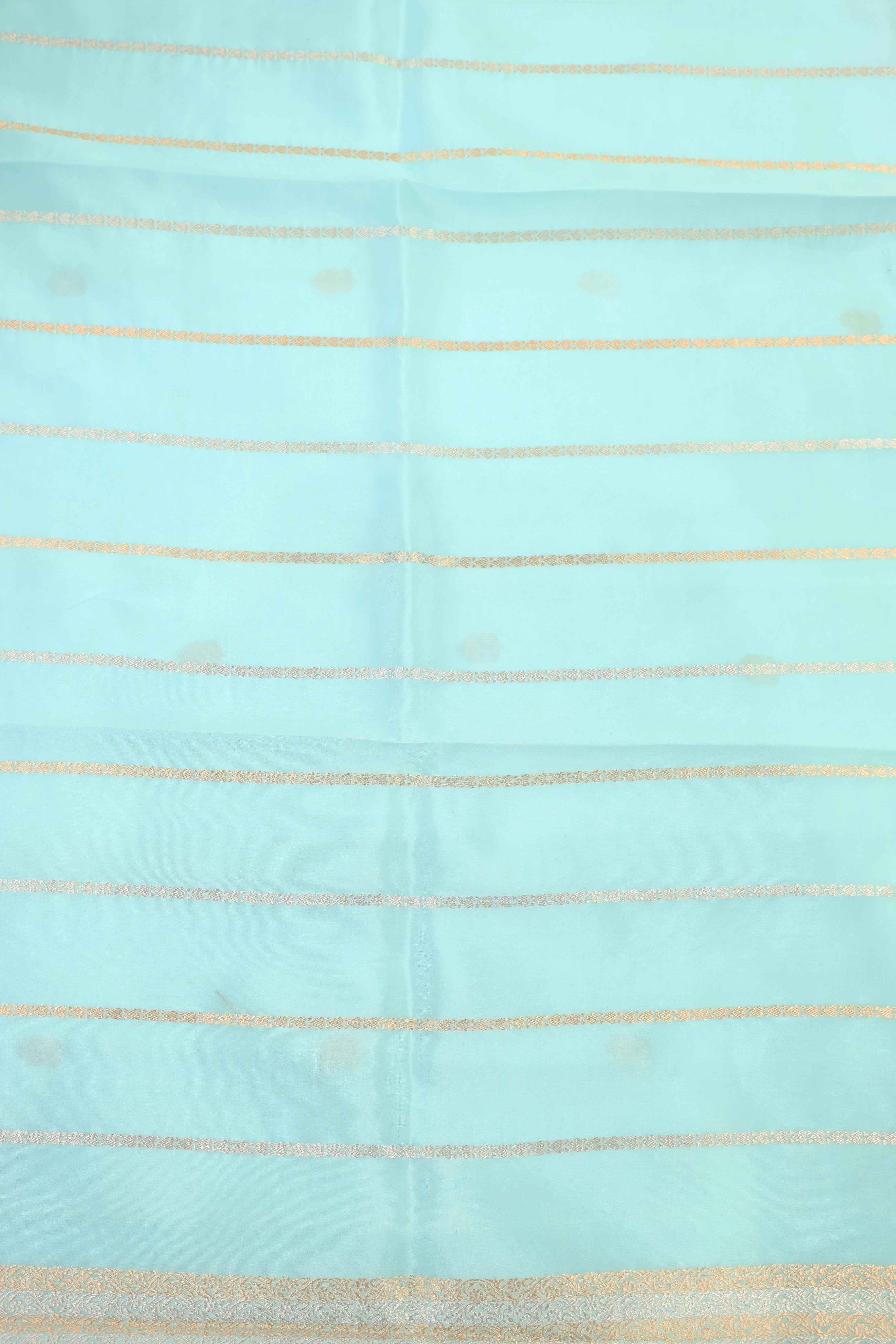 Celeste Blue Handwoven Pure Banarasi Katan Soft Silk Saree