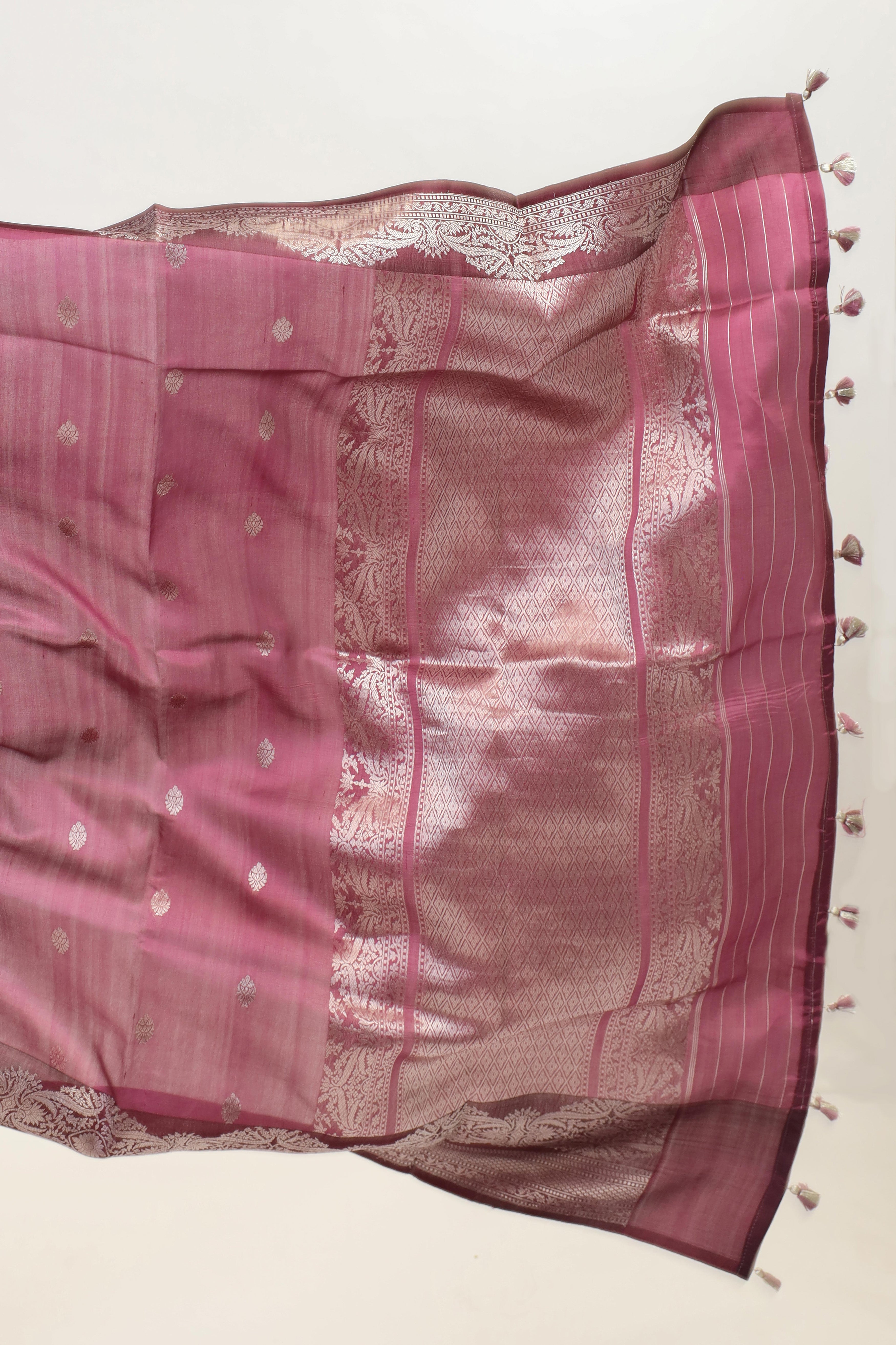 Burgundy Maroon Handwoven Pure Banarasi Katan Soft Silk Saree
