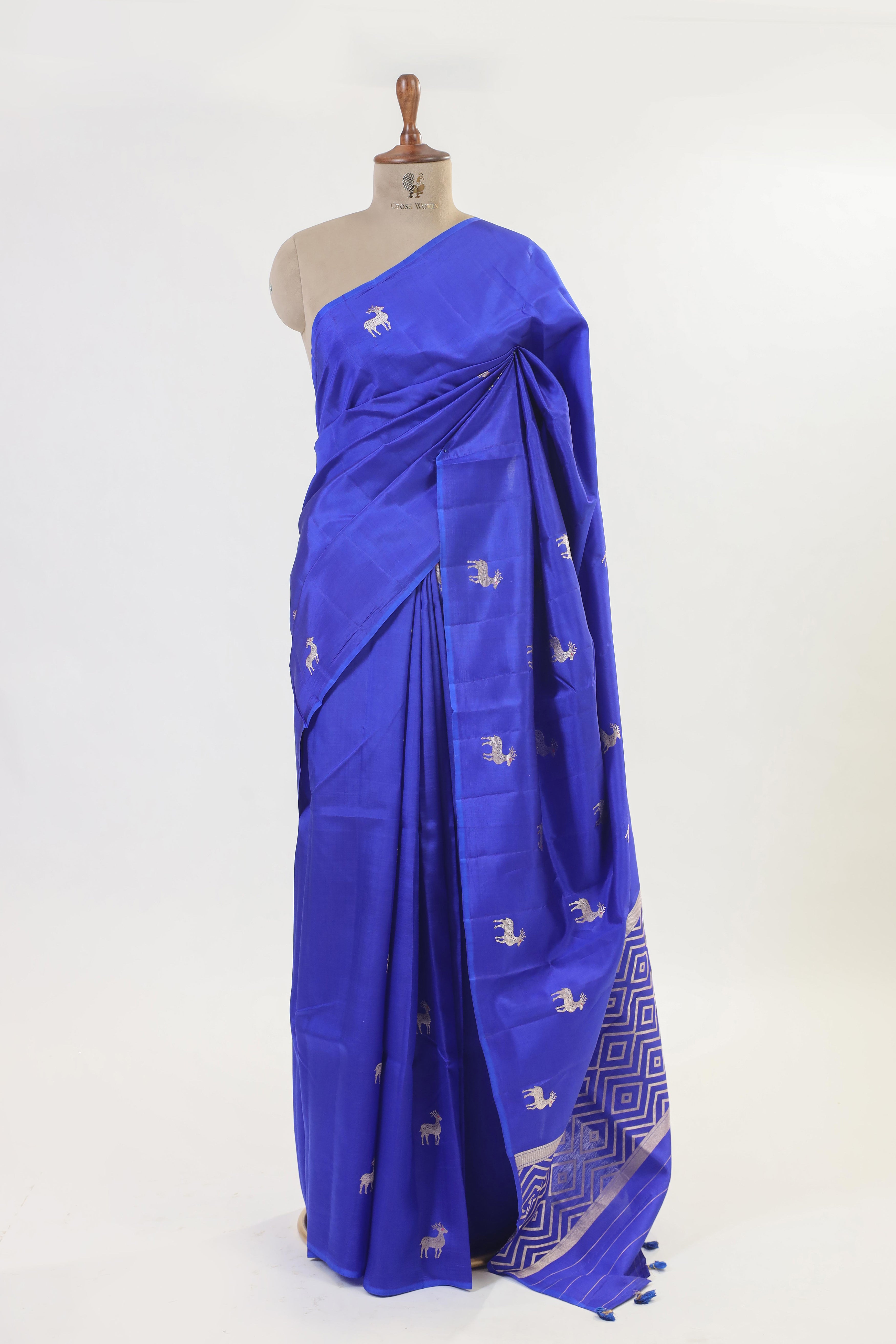 Royal Blue Handwoven Pure Banarasi Soft Silk Saree