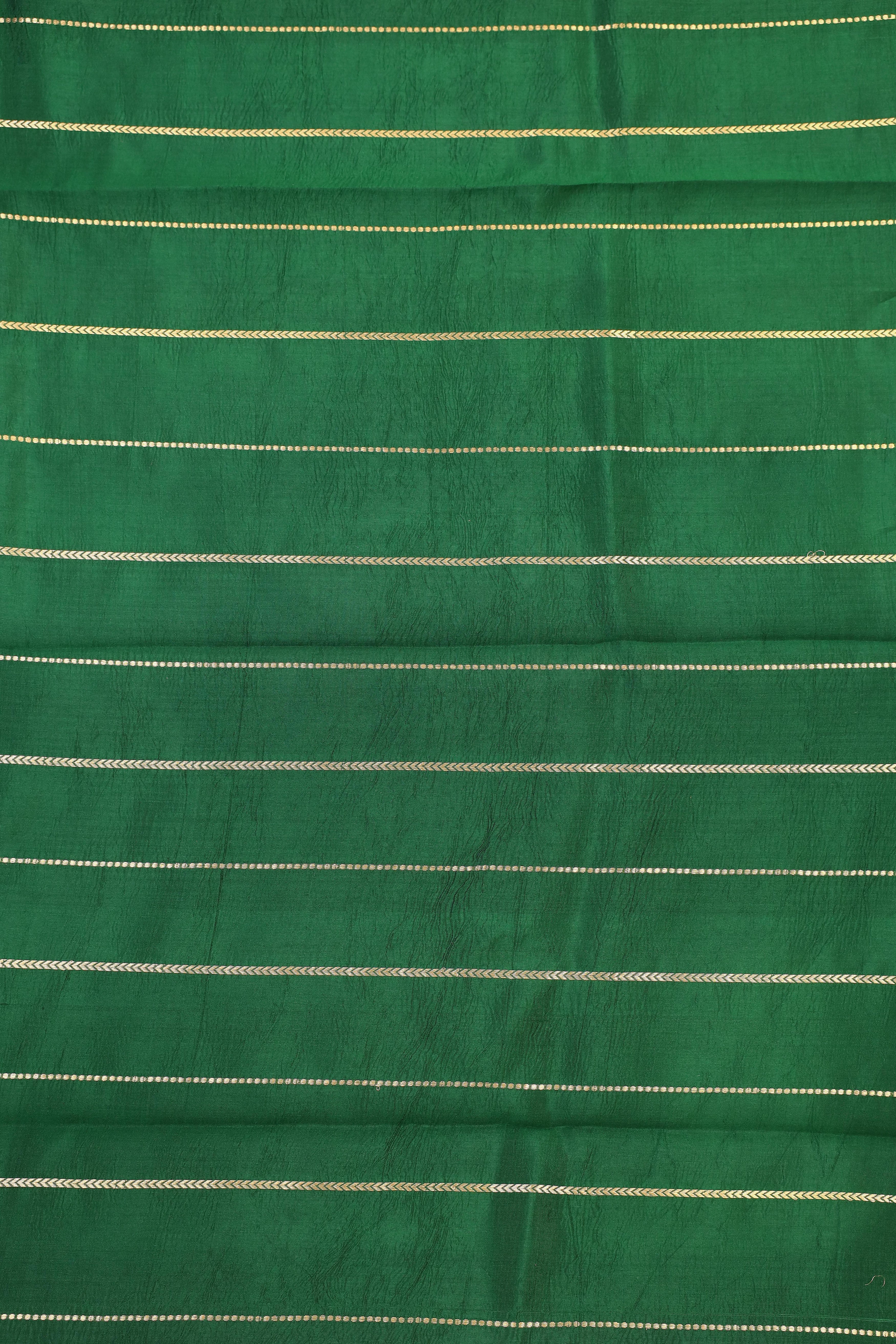 Bottle Green Handwoven Pure Banarasi  Soft Silk Saree
