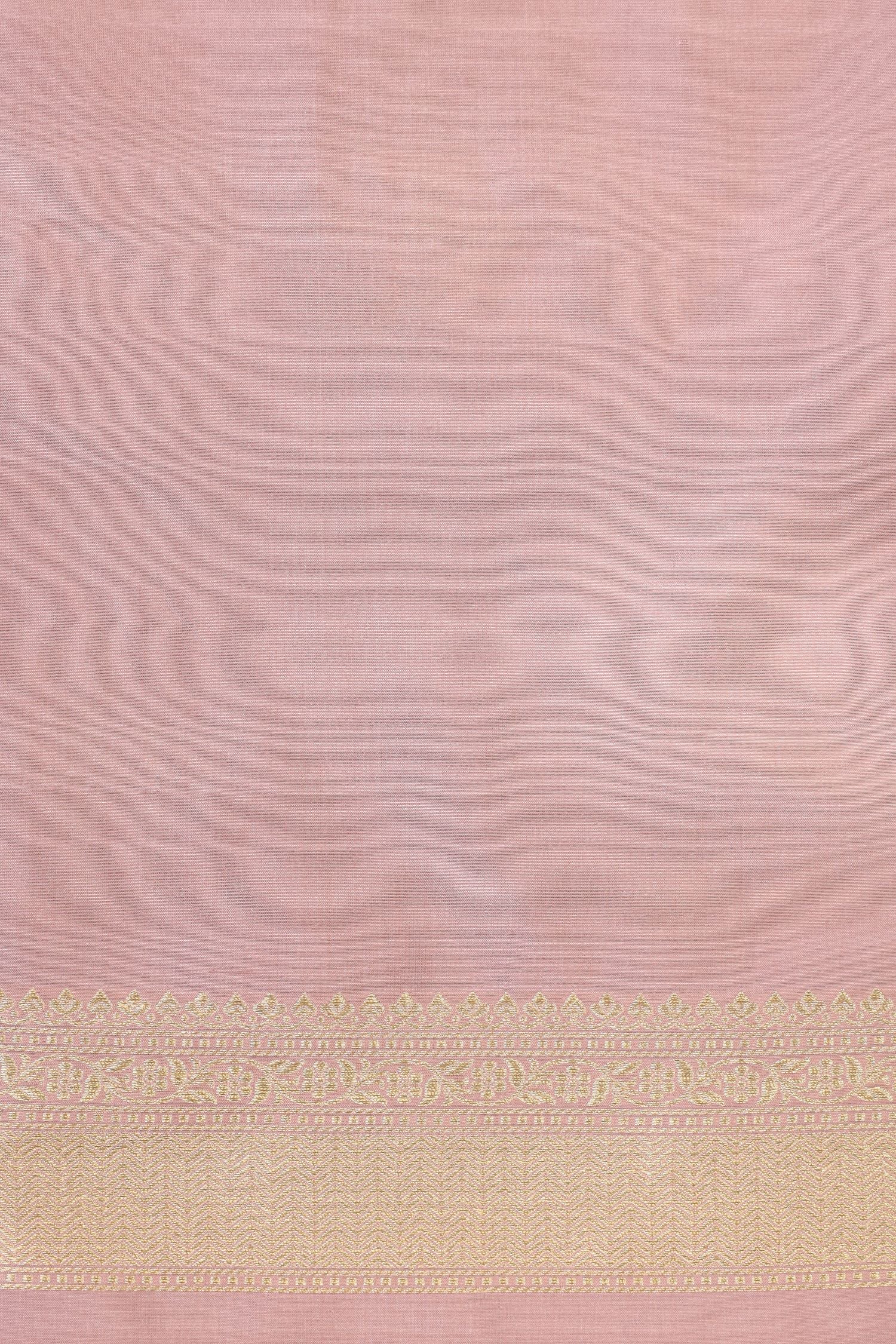 Dusty Pink Katan Silk Suit Set With Handwoven Dupatta