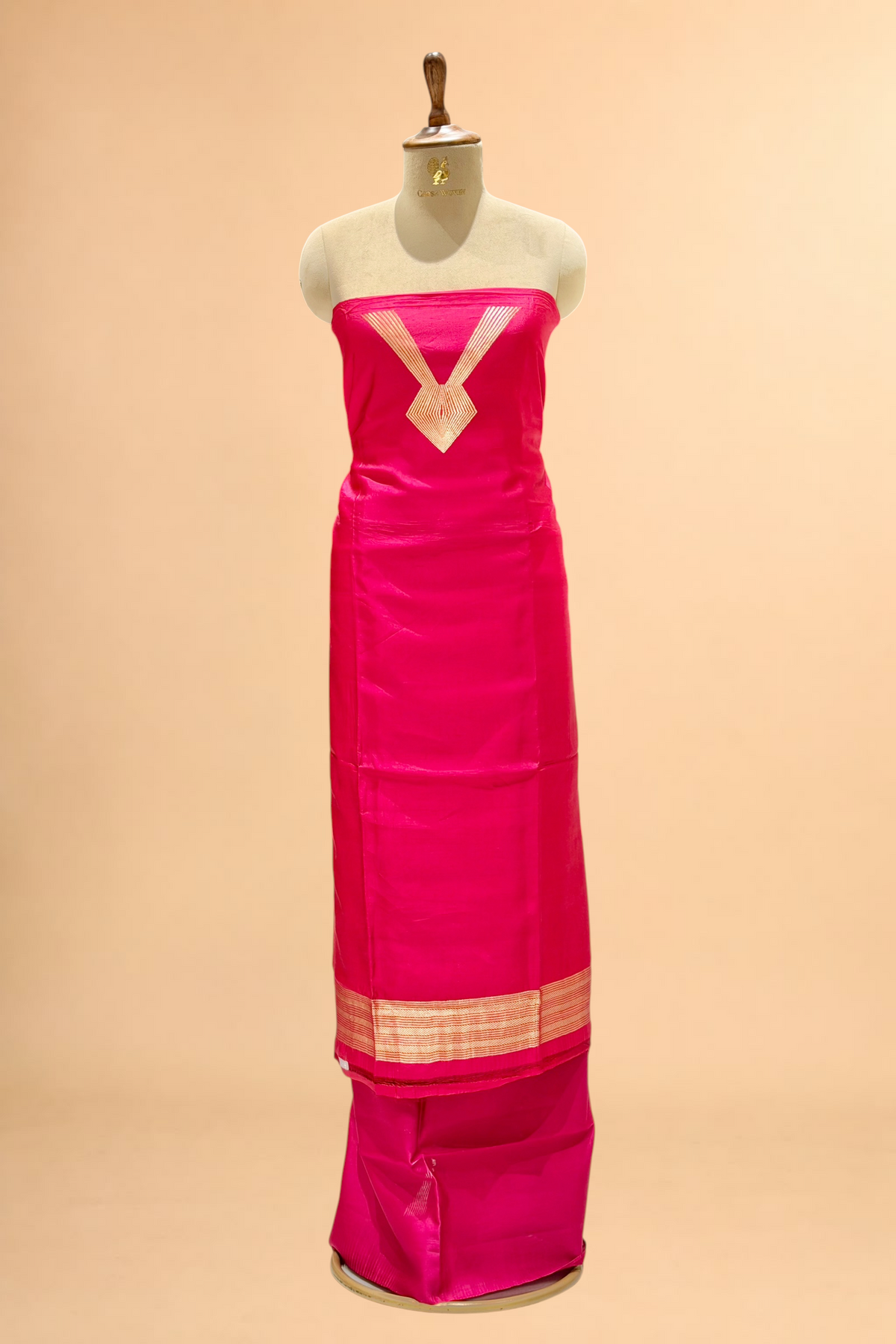 Rani Pink Soft Silk Co-Ord Set with Kadhwa Neck Panel 