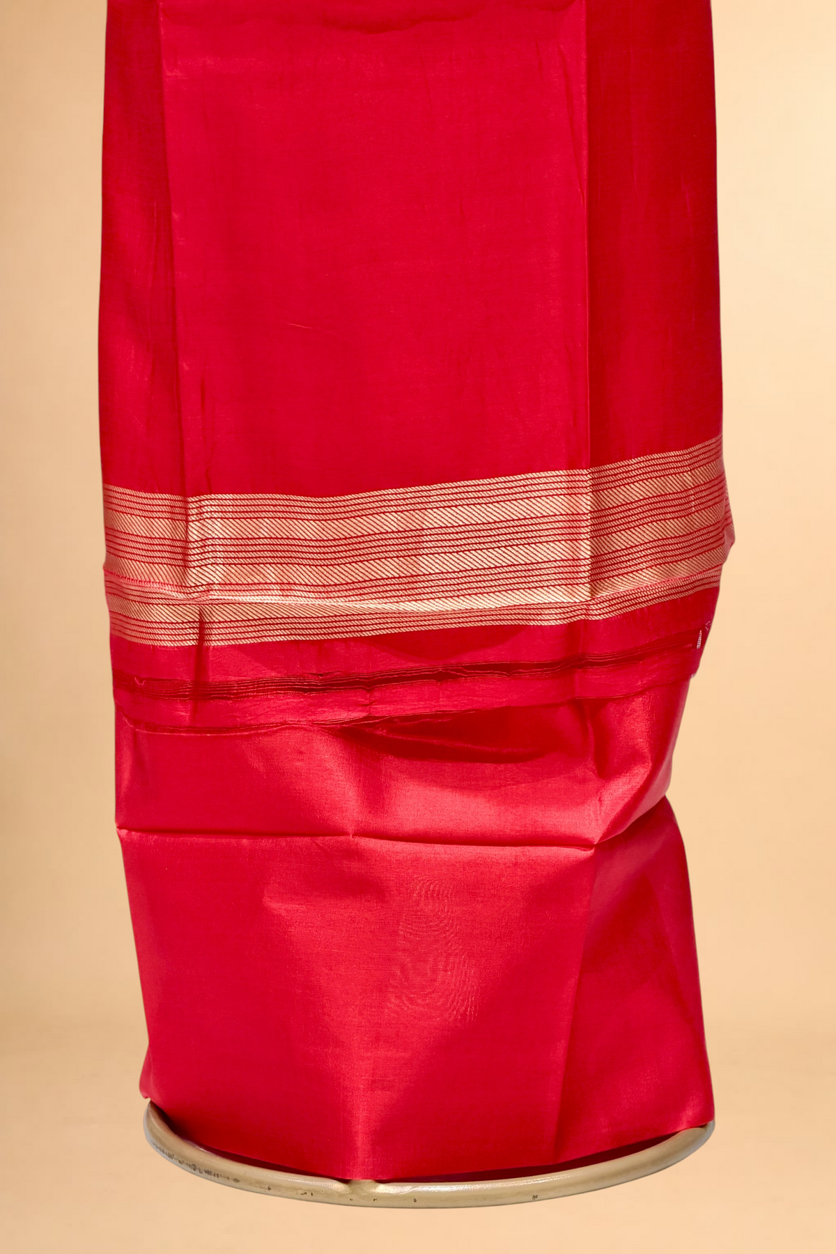 Red Soft Silk Co-Ord Set with Kadhwa Neck Panel  