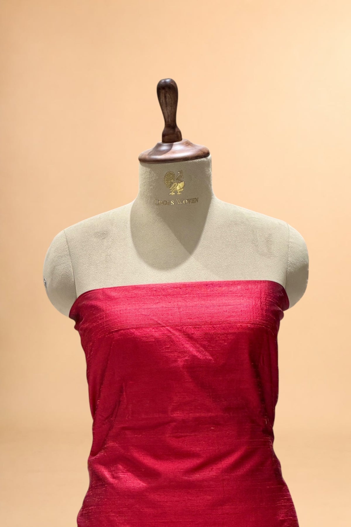 Ruby Red Black & Silver Grey Colour-Blocked Raw Silk Co-Ord Set