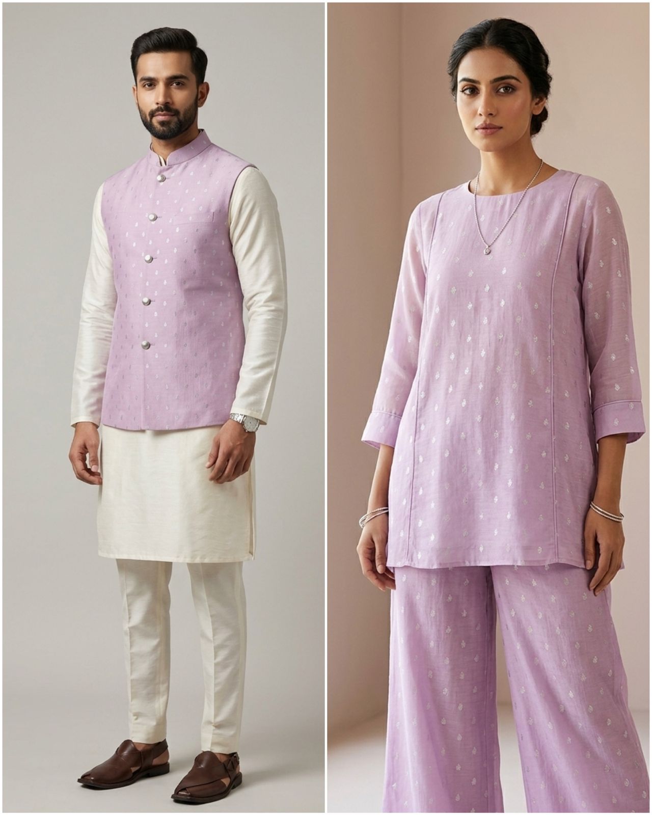 Violet Pure Mul Fabric With Silver Zari