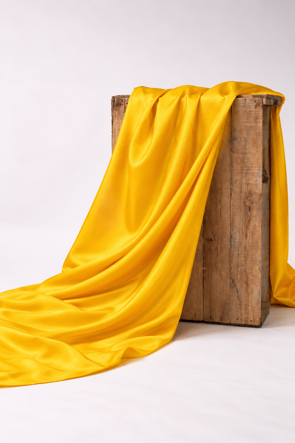 Yellow Plain Muslin Silk Fabric