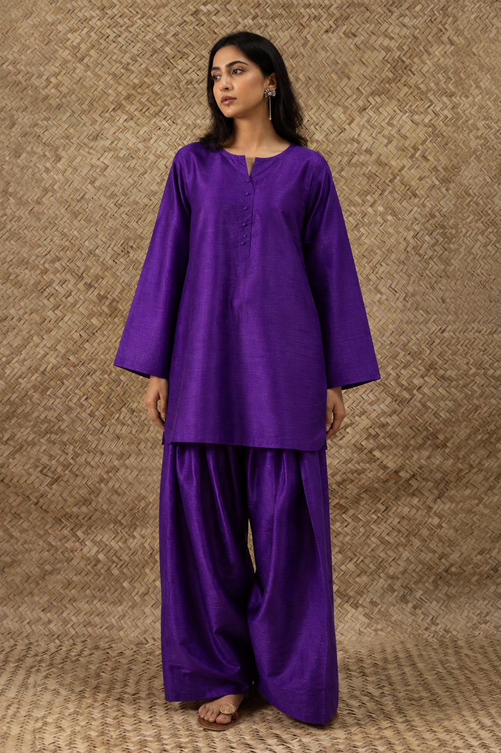Royal Purple Raw Silk Fabric