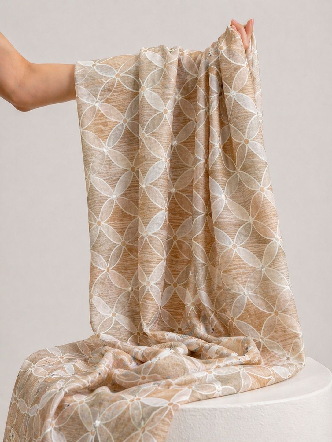 Brown Tone Mul Fabric With Mirror Work