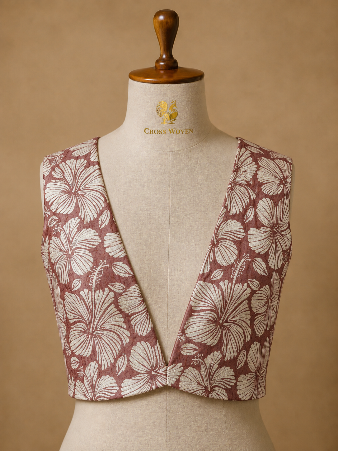 Coffee Brown Semi Katan Silk Blouse Piece