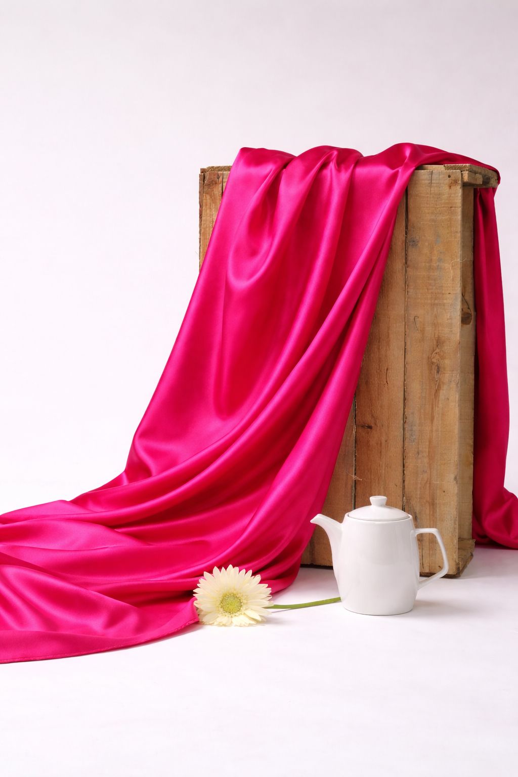 Pink Plain Muslin Silk Fabric